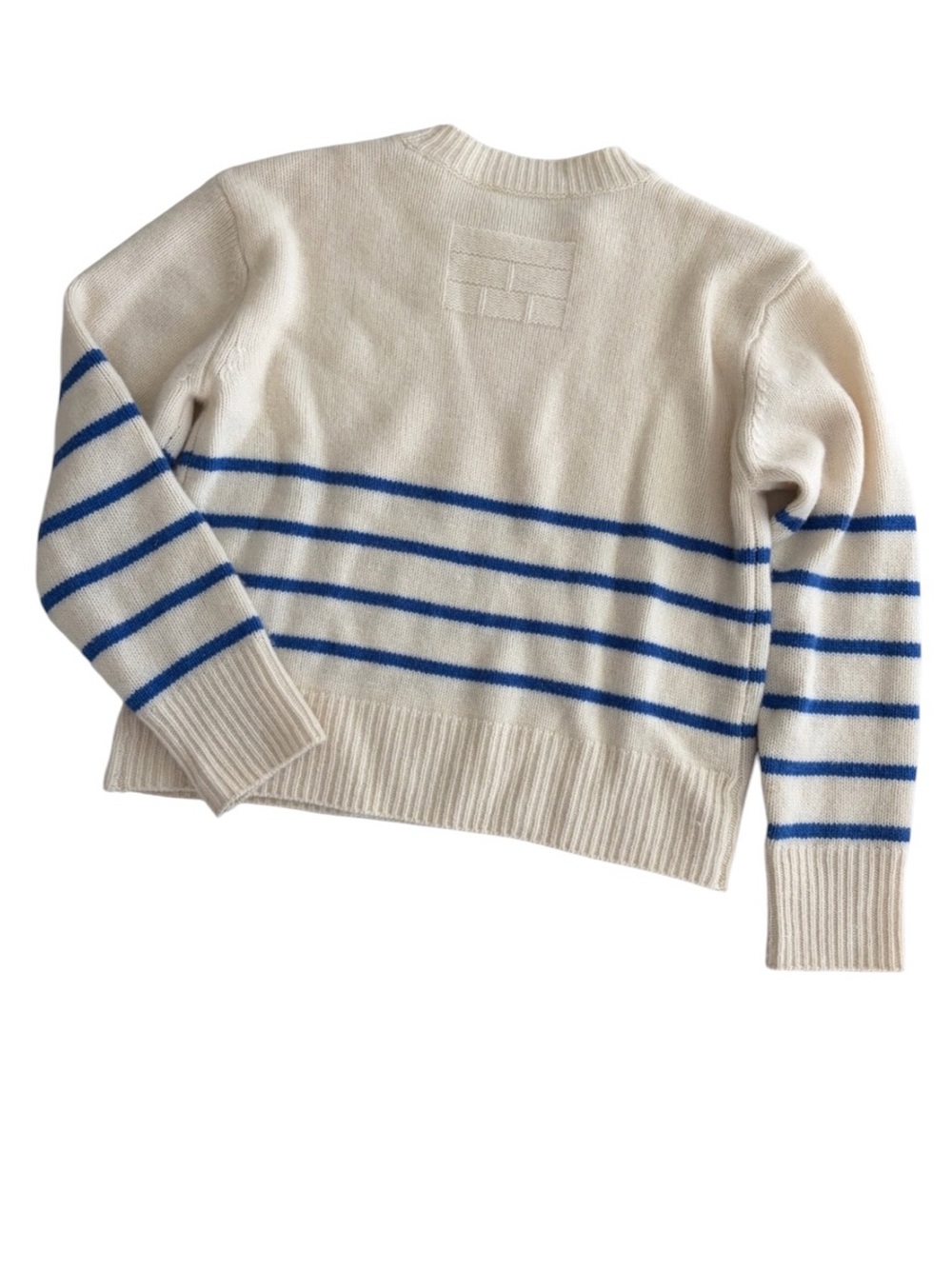 Frame Clean Stripe Cashmere Sweater Jet Stream Multi XL - Picture 6 of 8